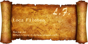 Locz Filotea névjegykártya